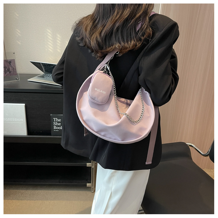 Borsa da donna di grande capacità autunno e inverno versatile 2023 nuova borsa a tracolla monospalla, borsa di stoffa rossa per madre e figlio, borsa per gnocchi di nicchia_voghion.com