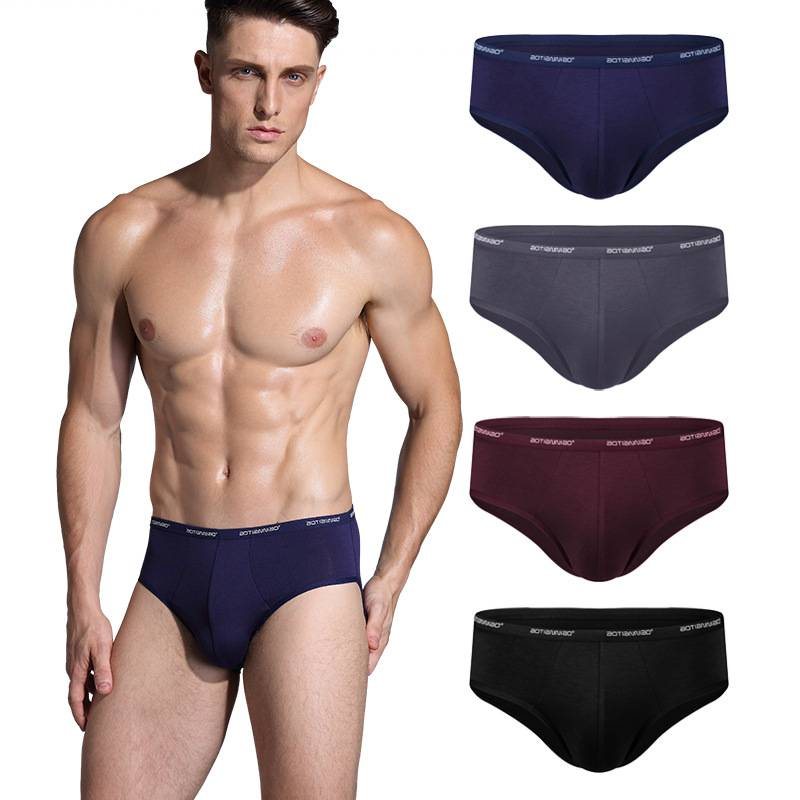 Intimo maschile elastico grande taglia sexy modale traspirante slip comodi traspirante vita media pantaloni da uomo all'ingrosso_voghion.com