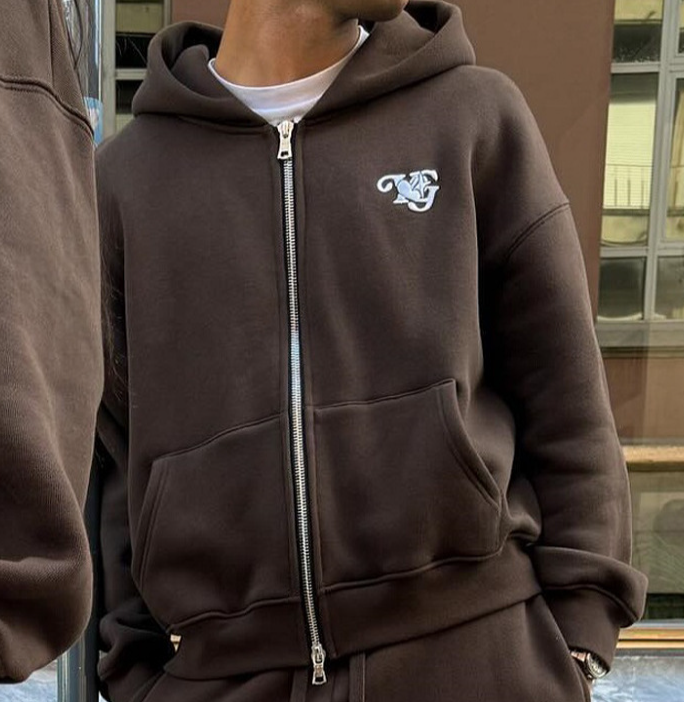 Herrenbekleidung Cross Border Außenhandel Amerikanischer Retro-Trend All Match Persönlichkeit Street Stickerei Hoodie Anzug Männer und Frauen Strickjacke_voghion.com