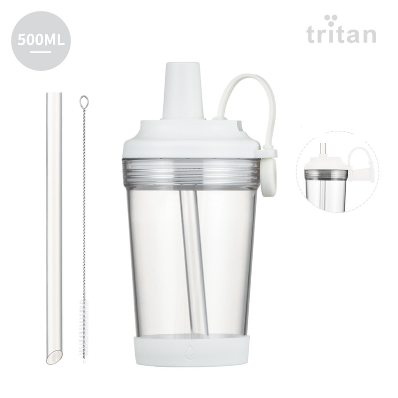 Bouteilles d'eau neuves de 500 ml avec paille en Tritan et grands trous pour thé au lait perlé, gobelet à eau portable avec poignée magnétique BOBA_voghion.com