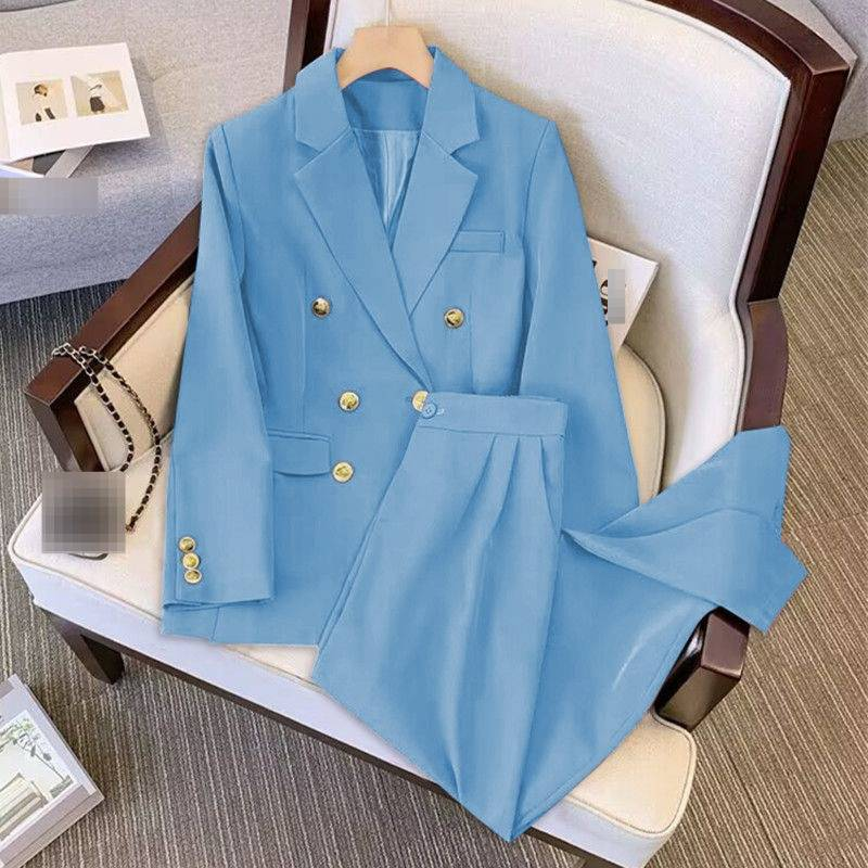 Elegant Plus Size Women's Blazer Suit Set - Stylish Loose Fit Office Wear With Classic Lapel & Button Detail (Multiple Colors/Sizes)_voghion.com