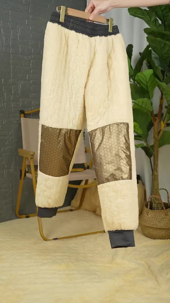 Pantalon d'hiver pour homme avec genouillères en graphène, polaire épaisse, coupe-vent et imperméable, pantalon décontracté en coton ample et chaud_voghion.com