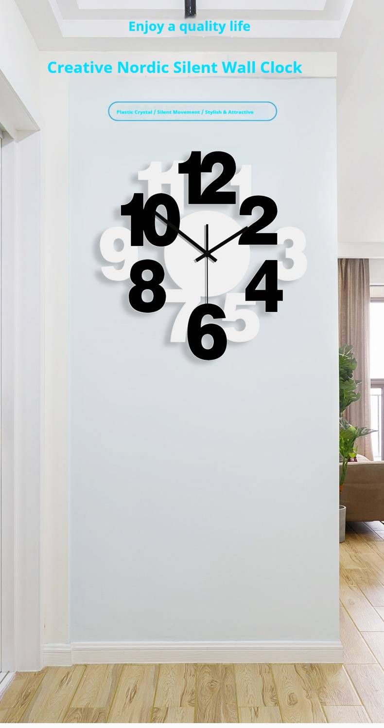 Horloge murale en acrylique à faire soi-même – Mouvement silencieux, ronde de 30 cm, style ferme, pour salon, chambre et bureau (à piles)_voghion.com