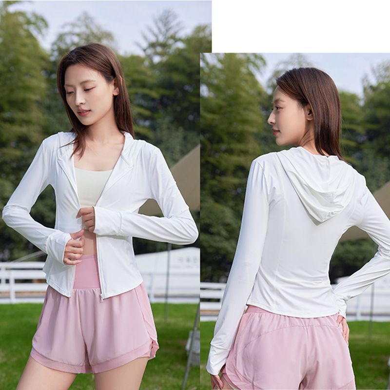 Giacca da donna slim fit con protezione solare UPF50+ – Felpa estiva leggera e traspirante con cappuccio per escursionismo, ciclismo e viaggi (S/M/L, vari colori)_voghion.com