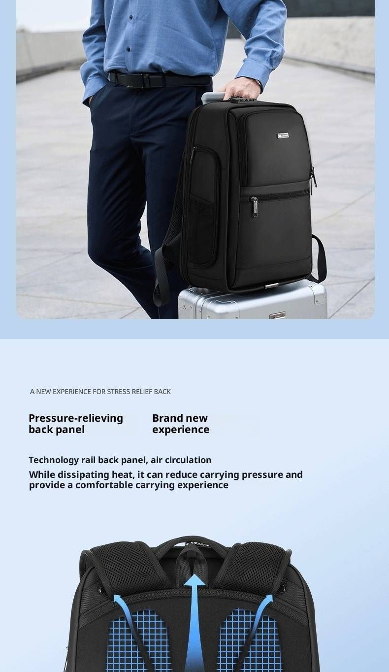 Zaino multifunzionale per laptop da uomo con porta USB, resistente all'acqua, spallacci con cuscino d'aria e grande capacità per viaggi, lavoro e università_voghion.com