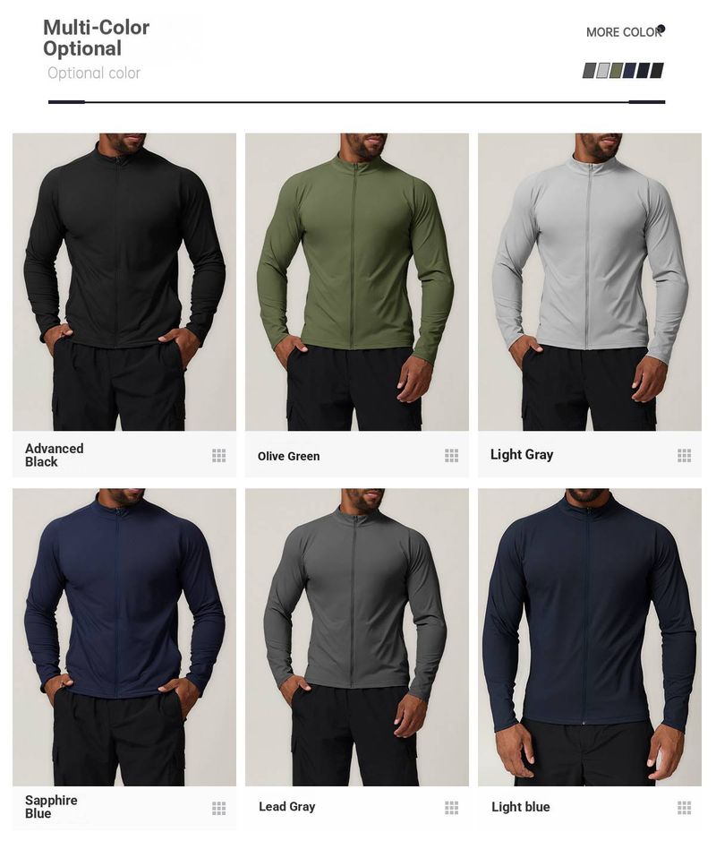 SwayneMen's Stand-up Collar Sports Fitness Jacket, Solid Color Outdoor Casual Home Commuting Warm Sweatshirt 1052_voghion.com