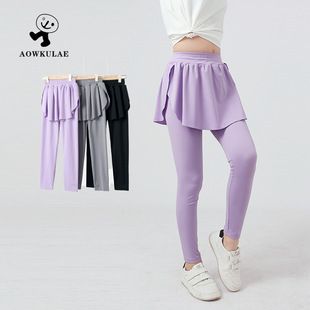 Primăvară și vară în stil coreean jambiere noi pentru fete medii și mari Copii pantaloni yoga cu uscare rapidă pantaloni rechin pantaloni pentru copii en-gros_voghion.com