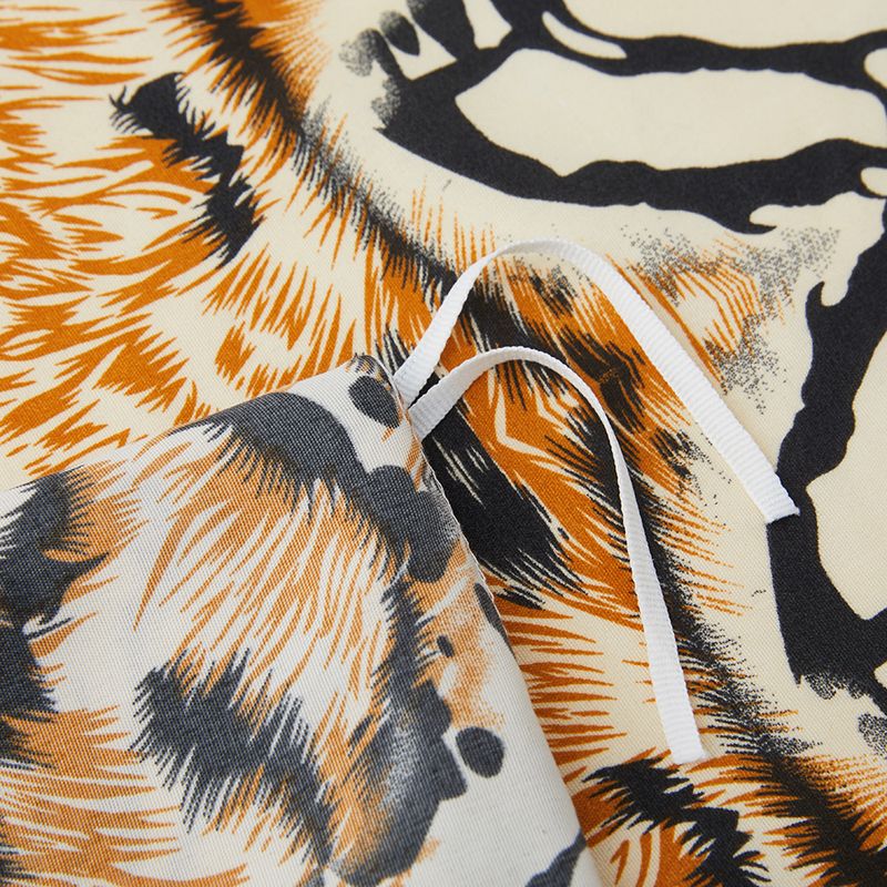 Housse de couette de luxe motif tigre, léopard et girafe, ensemble de literie trois pièces en polyester doux_voghion.com