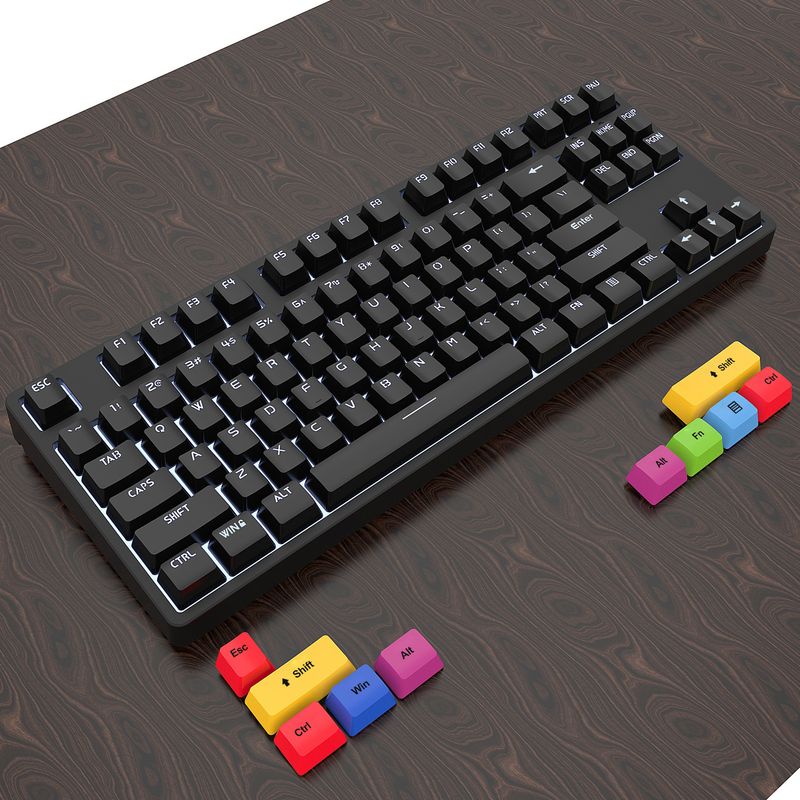 Hot Sale 87 Keys Wired Mechanical Game Keyboard Red Shaft Esports Office Removable Plug Shaft 20+ White Light Spot_voghion.com