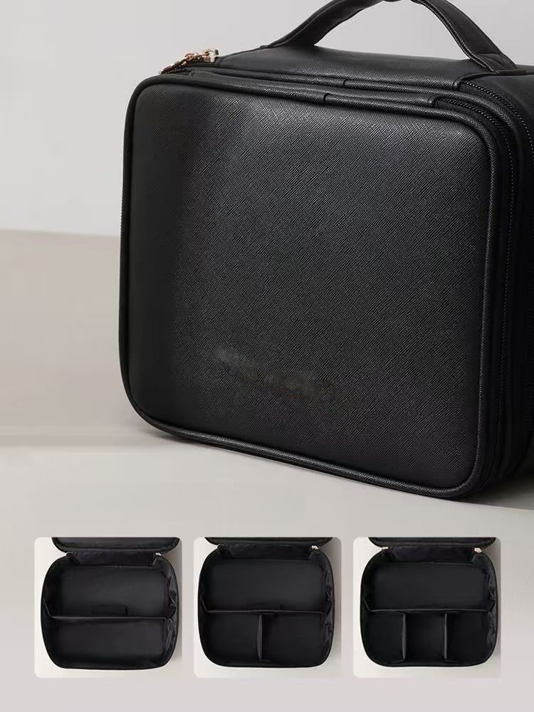 Large Capacity Makeup High-End Macaron PU Cosmetic Organizer 2025 New Portable Ed Beauty Storage Bag_voghion.com
