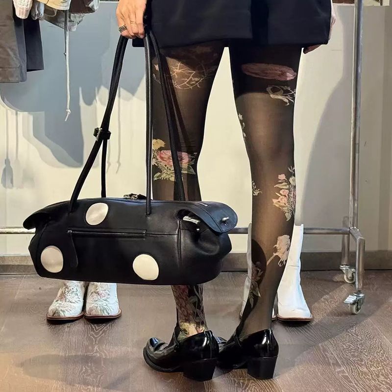 Polka Dot Pillow-Shaped Bag Shoulder Bag Stylish Large-Capacity Women's Tote Bag_voghion.com