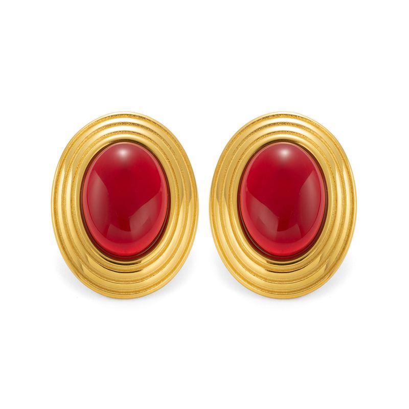 Ohrringe aus echtem, vergoldetem Titanstahl mit einzigartigem Glücksauge-Smaragdstein_voghion.com