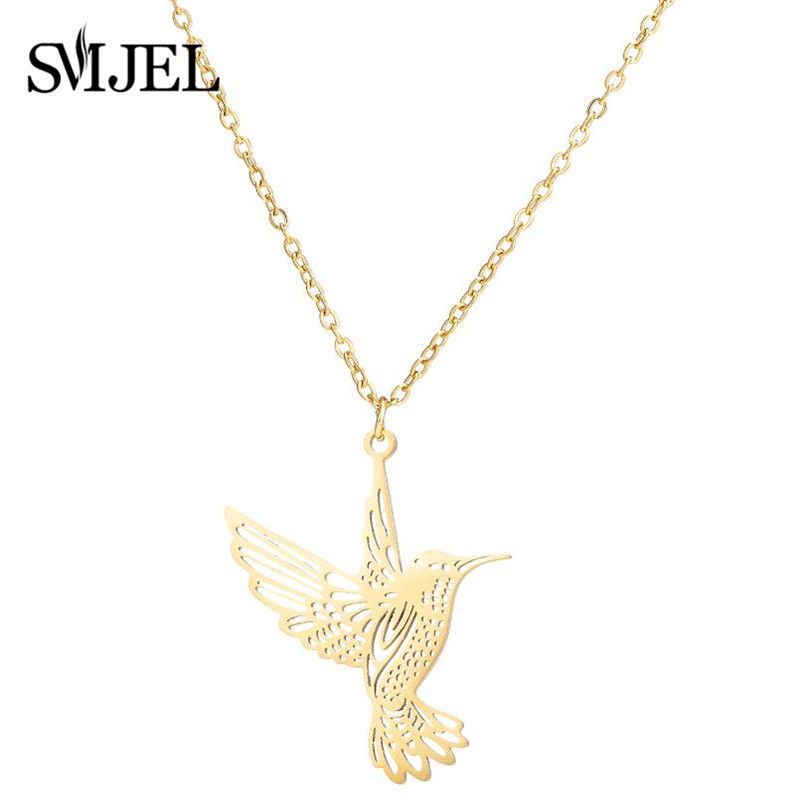 Vendas quentes SMJEL Wild Animal Aço Inoxidável Colibri Colares & Pingentes Bonito Águia Phoenix Swallow Pássaros Colar colares_voghion.com