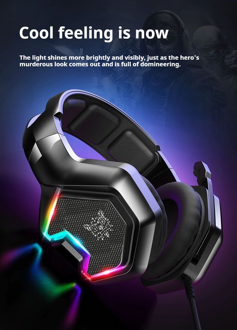 Wired LED Gaming Headset Over-Ear Gamer Headphones Surround Sound with Mic for PC Computer Laptop PS4 PS5 XBox Switch_voghion.com