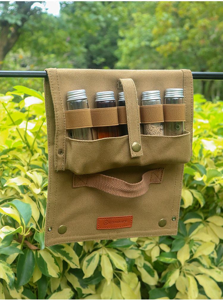 Outdoor Camping Gewürz Flasche Set Von Leinwand Lagerung Tasche Camping Grill Gewürz Flasche Set_voghion.com