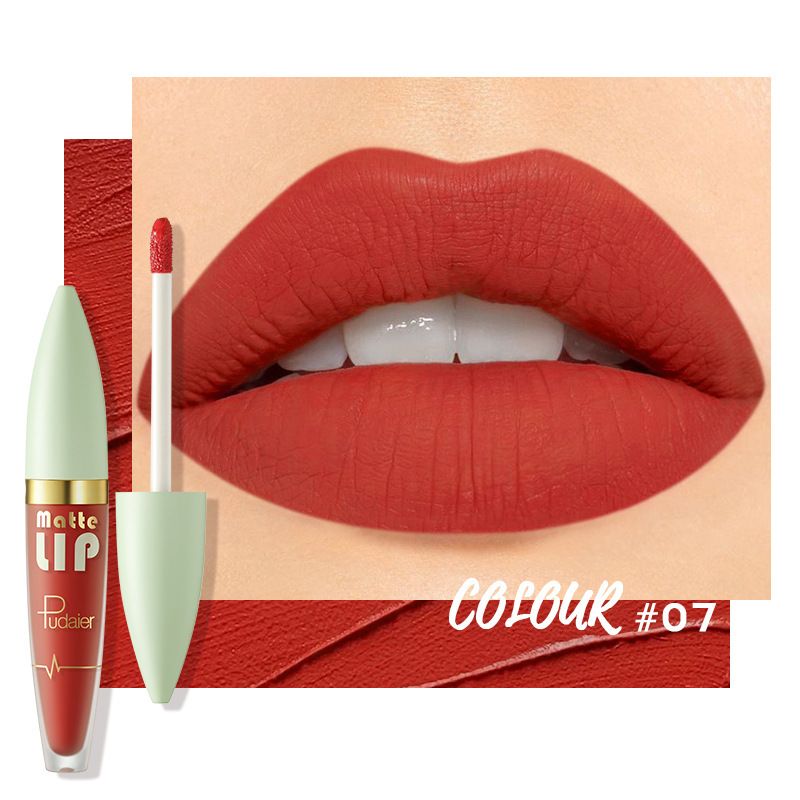 Pudaier Matte Plumper Glaze Liquid Lipstick Velvet Nude Gloss Lip Honey_voghion.com