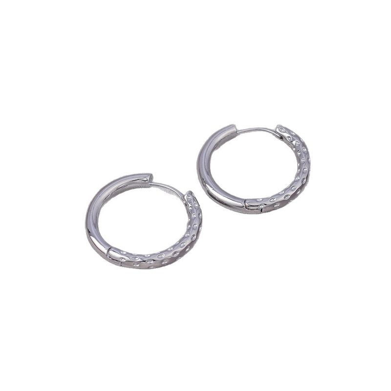 S Silver Needle With Diamond Small Studs For Women, Light Luxury High-end Ear Bone Studs, Simple Hoop Earrings, Unique_voghion.com