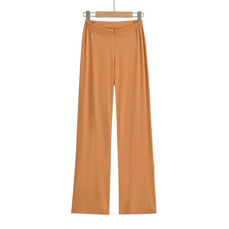 Pantalon de yoga taille basse style américain pour femme, coupe ample et jambes larges, nouveau design printemps-automne._voghion.com