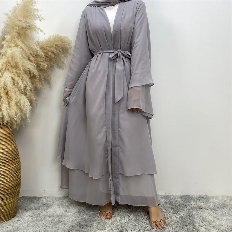 Ramadan Chiffon Open Abaya Dubai Türkei Kaftan Muslim Für Frauen Kimono Modest Robe Femme Kaftan Marocain Islam Kleidung Kleid_voghion.com