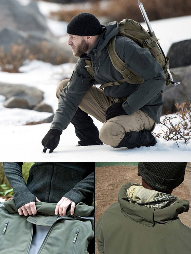 Terno de jaqueta ao ar livre masculino inverno quente mais veludo macio casca roupas calças pesca esqui montanhismo roupas à prova de frio jaqueta de lã_voghion.com