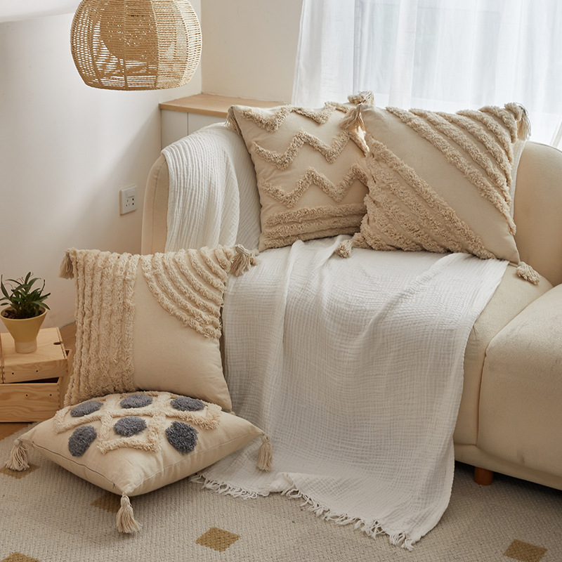 Efterår og vinter Nye plys kvaster Stille boheme pude Pude Pude Sofa Stue Plys pudebetræk_voghion.com
