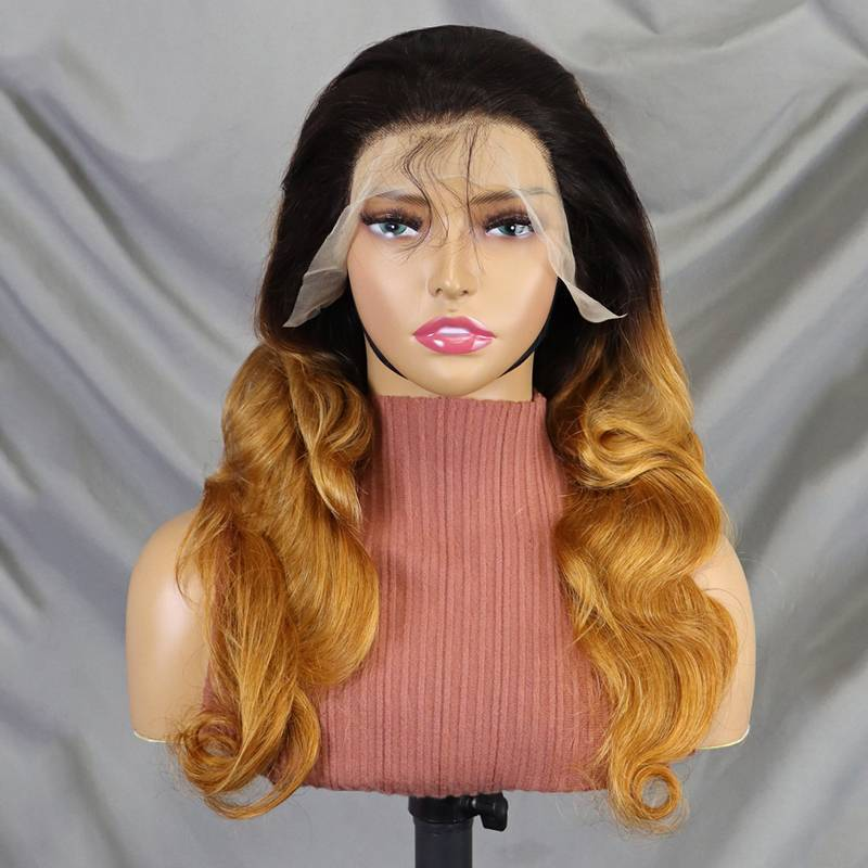 13x4 Lace Front Wigs Body Wave Human Hair Wigs For Women 200% Density Pre Plucked With Baby Hair Natural Black_voghion.com