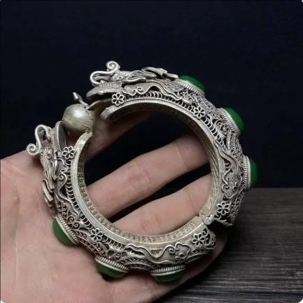 Chinesisches Mosaik-Edelstein-Sier-Thread-Exquisites Armband-Schmuckgeschenk_voghion.com