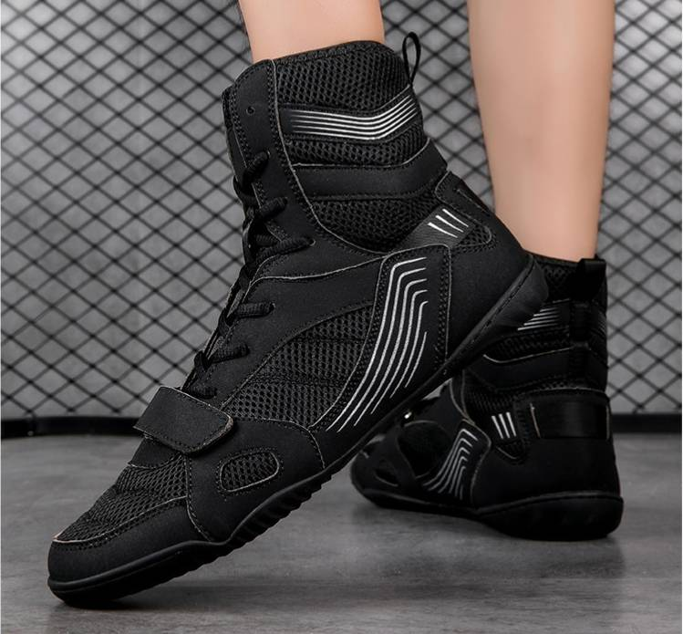 Chaussures de boxe antidérapantes et anti-chute pour hommes et femmes de grande taille, chaussures de lutte d'entraînement de combat, combat Sanda léger, résistant à l'usure et antidérapant_voghion.com