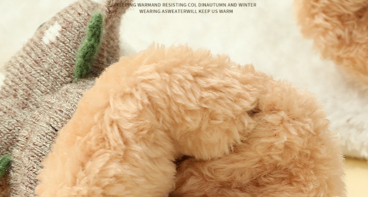 Świąteczne skarpetki z łosiem i aksamitnymi grubymi, jesiennymi/zimowymi, ciepłymi, dzianinowymi rękawiczkami dla kobiet, z półpalcami, studenckim pismem odręcznym, z otwartymi palcami i klapkami_voghion.com