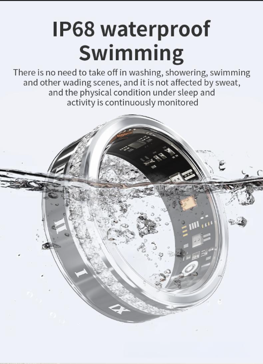 Smart Electronics Ring Titan Stahlring Männer und Frauen personalisierte Ehering Schmuck Bluetooth wasserdicht Schrittzähler Schlaf Herzfrequenz_voghion.com