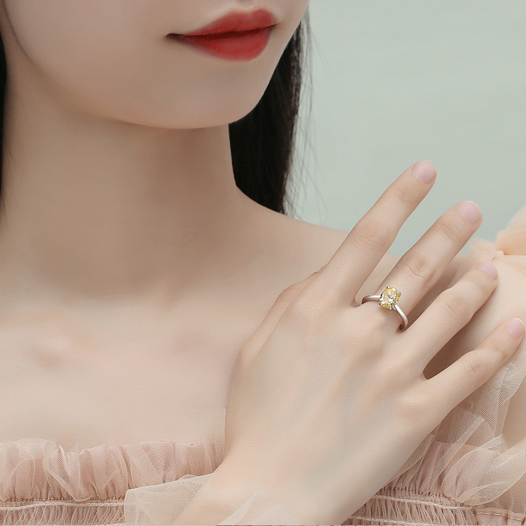 Sterling Sëlwer Ring Fir Fraen Populär Eeërfërmeg Diamant 7*9mm Anti Echt Diamant Spezialfërmeg Diamant Ring_voghion.com