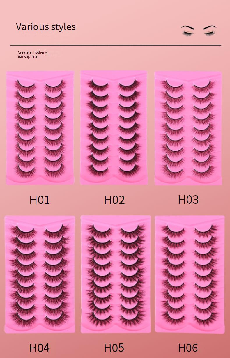 False Eyelashes Nine Pairs Of 5D Fluffy False Eyelashes On The Mirror Mom's Eye Eyelashes Thick Natural Curling Easy To Rebound False Eyelashes_voghion.com