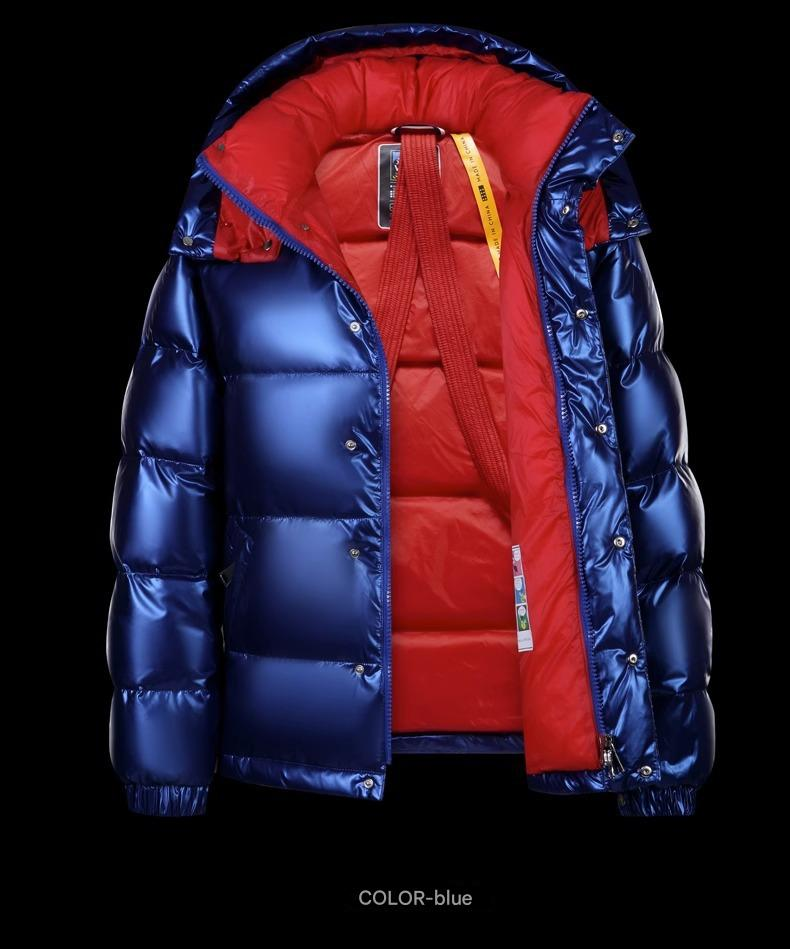 Men's Clothing Men's White Duck Down Puffer Jacket, Waterproof Winter Coat With Hood, Black & Green Short Jacket_voghion.com