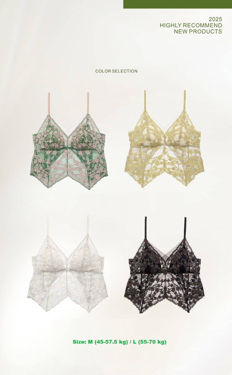 French Style Pure Floral Lace Fine Strap Triangular Cup Beautiful Back Underwear Set Summer Invisible Back Button Bra Thin_voghion.com