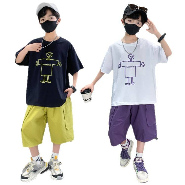 Boys' Summer 2-Piece Outfit Set - Cotton Shorts & T-Shirt Combo For Toddlers (3-7 Years) - Cool & Comfortable Playwear_voghion.com