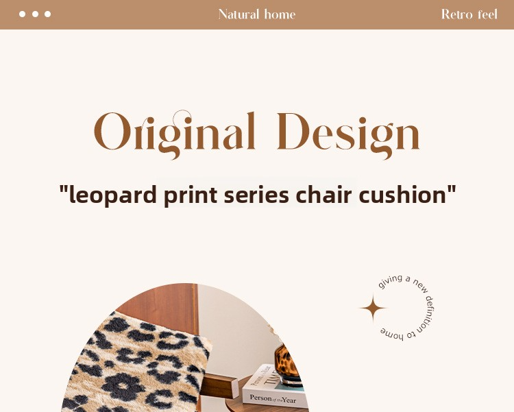 Memory Foam Chair Cushion - Non-Slip Leopard Print Seat Pad For Office & Study - Mediterranean Style (Coffee/Gray)_voghion.com