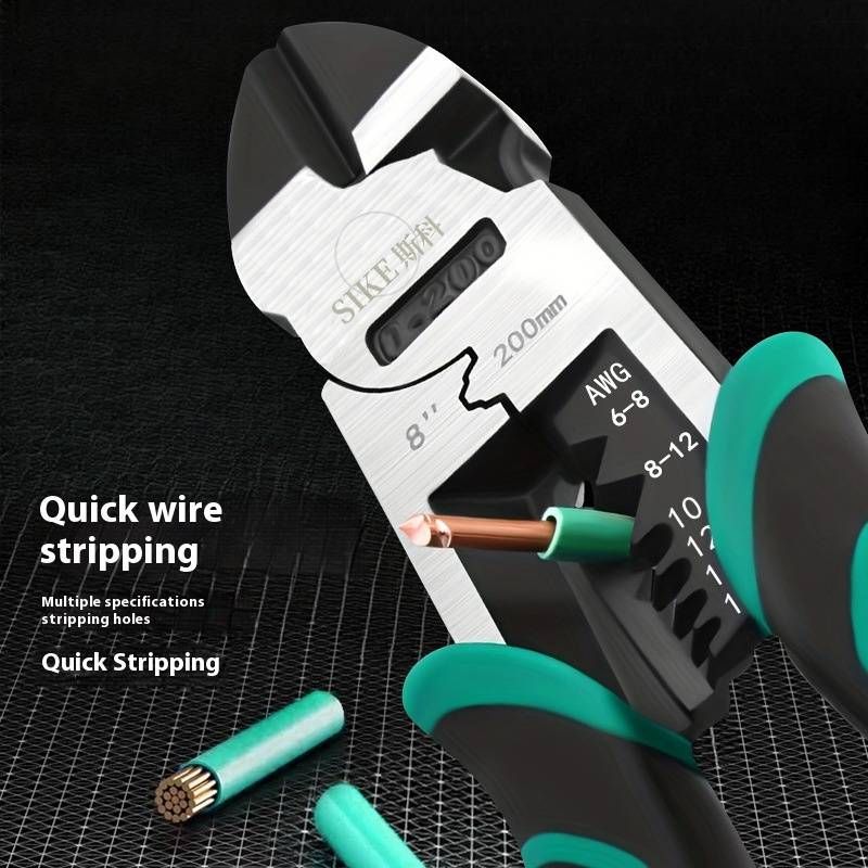 Professional Multi-Function Wire Cutter - Heavy Duty Steel Wire Cutting Pliers With Cr-V Steel Blades For Effortless Cutting_voghion.com