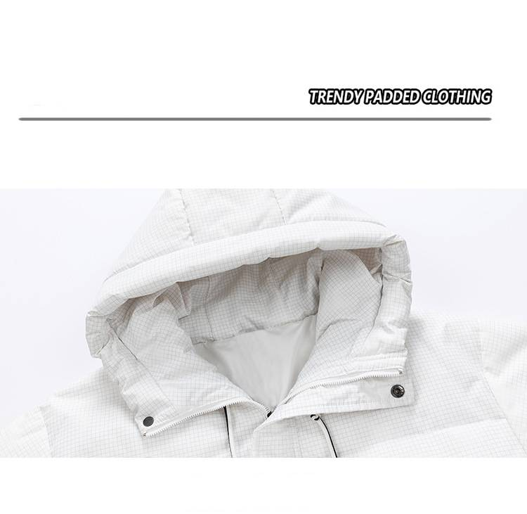 Herrenbekleidung Unisex Pufferjacke mit Farbverlauf – 550FP Entendaunen-Kapuzenmantel für Paare (Weiß/Schwarz) | Streetwear Oversized Winter Essential_voghion.com