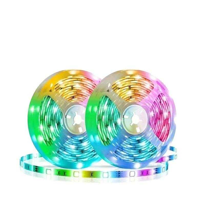 Bande lumineuse LED RVB 24 V avec synchronisation musicale, contrôle Bluetooth et application, télécommande infrarouge 44 touches, puce 3535, 16 LED/mètre, IRC 90, durée de vie 50 000 heures_voghion.com