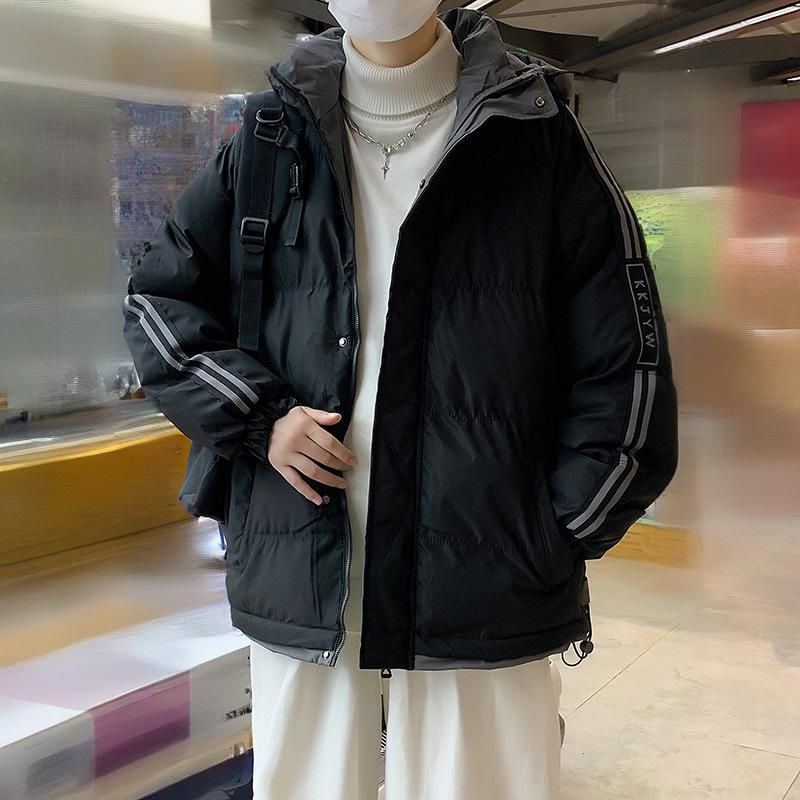 Abbigliamento da uomo Giacca invernale imbottita da uomo con cappuccio - Caldo cappotto trapuntato, vestibilità ampia, poliestere spesso, disponibile in diversi colori e taglie (M-8XL)_voghion.com