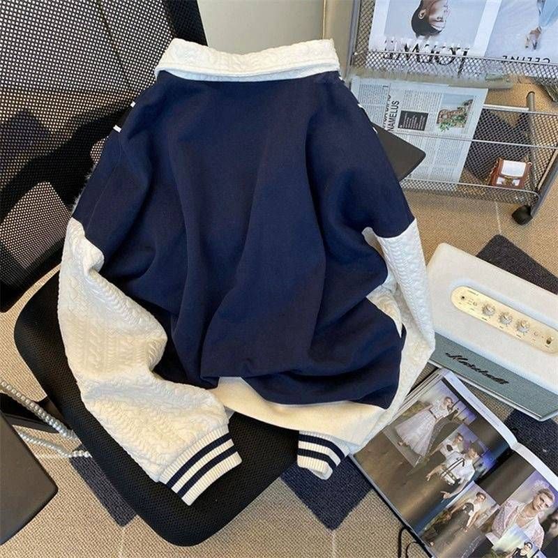 Dameskledingstation Casual Mode Damespak Nieuw Grote Maat Losse Buitenlandse Stijl Trui Kleine Stijl Sport Tweedelig Pak_voghion.com