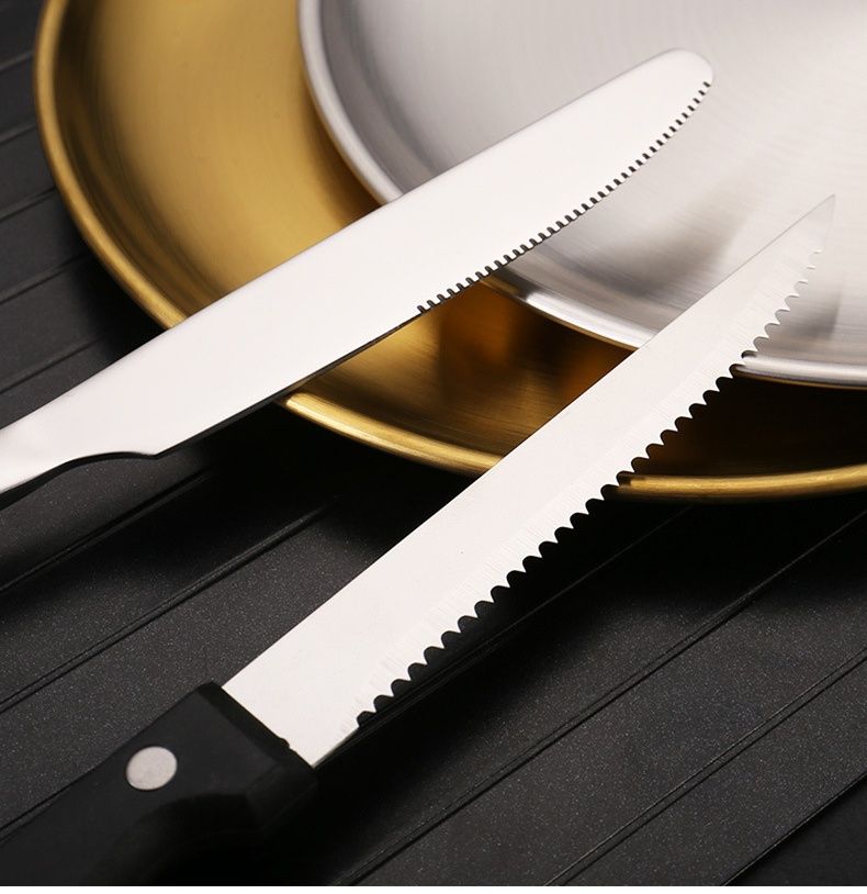 Outdoor-Edelstahl-Geschirrset, tragbarer, hochwertiger Grillteller für Reisen und Camping, Grillzange, Messer, Gabeln und Löffel_voghion.com