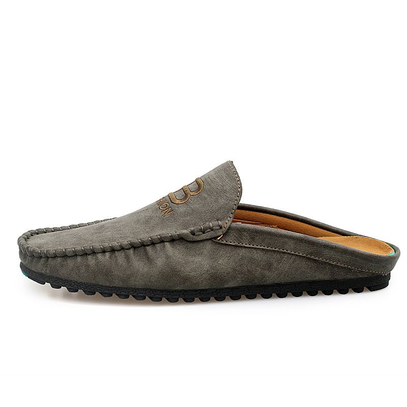 ShoeGlobe 2025 Nieuwe ademende instappers voor heren, Koreaanse stijl, trendy, casual, veelzijdige internet-beroemdheid, halve pantoffels_voghion.com