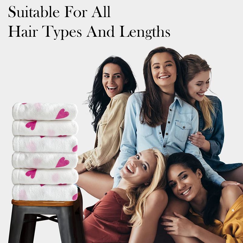 Asciugamano per capelli ad asciugatura rapida - Turbante per capelli in microfibra 150D super assorbente per donna, 25x65 cm, cuffia per asciugamano ad asciugatura rapida (stampa, confezione da 1)_voghion.com