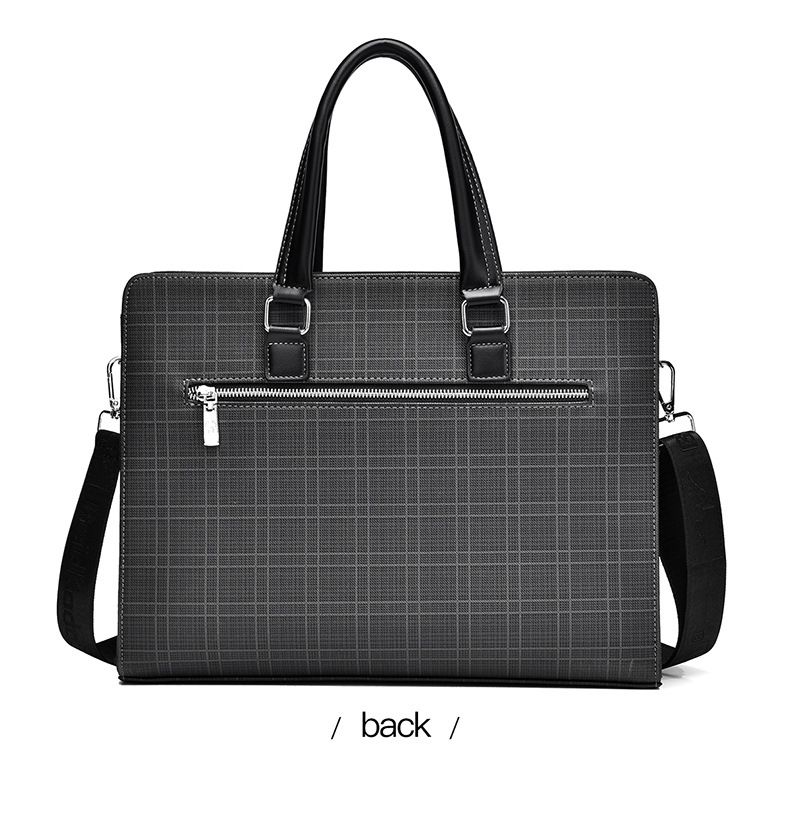 Stilvolle Umhängetasche für Herren – robuster PVC-Laptop-Rucksack mit Schachbrettmuster, 14-Zoll-Business-Casual-Umhängetasche für Arbeit und Reisen_voghion.com