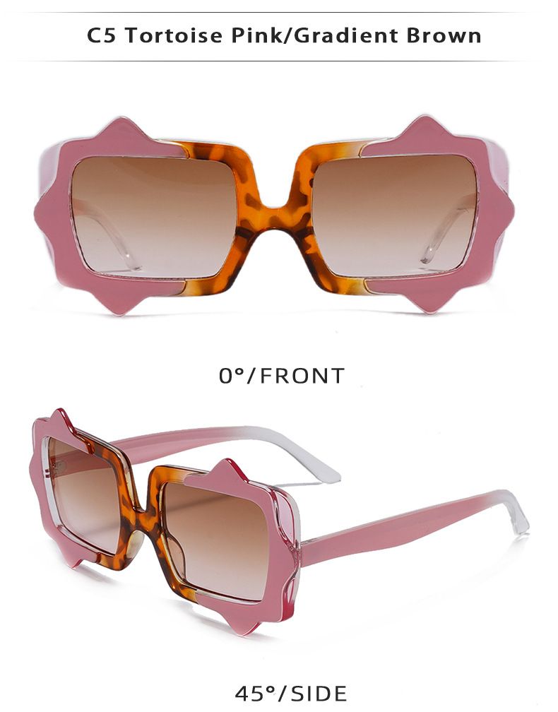2025 Quadratische Sonnenbrille mit Farbverlauf – Unisex-Rahmen mit unregelmäßigem Rahmen (UV-Schutz, modischer Stil)_voghion.com