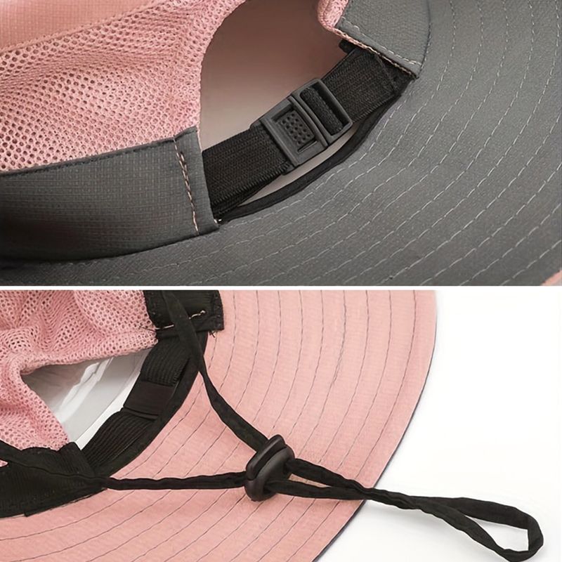Vendita calda Donna Tesa Larga Cappelli da Pescatore Cappello da Esterno con Visiera a Coda di Cavallo Cappello da Viaggio Estivo Pesca Arrampicata Escursionismo Protezione UV Sole_voghion.com
