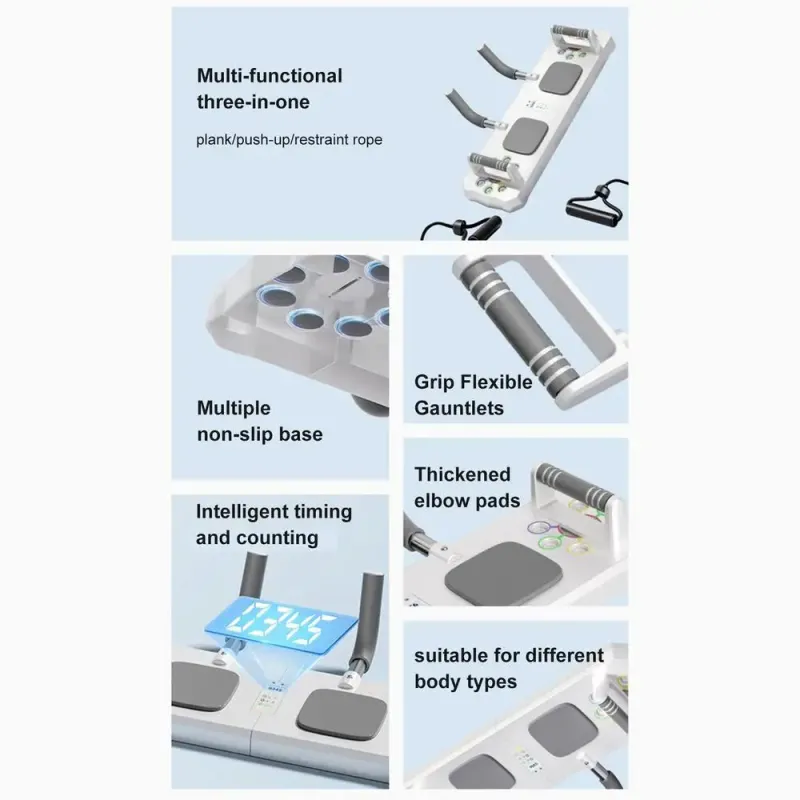 Barra per flessioni multifunzione Pushup Board con timer regolabile Push Up Board professionale Design antiscivolo Pushup Board muscolare_voghion.com
