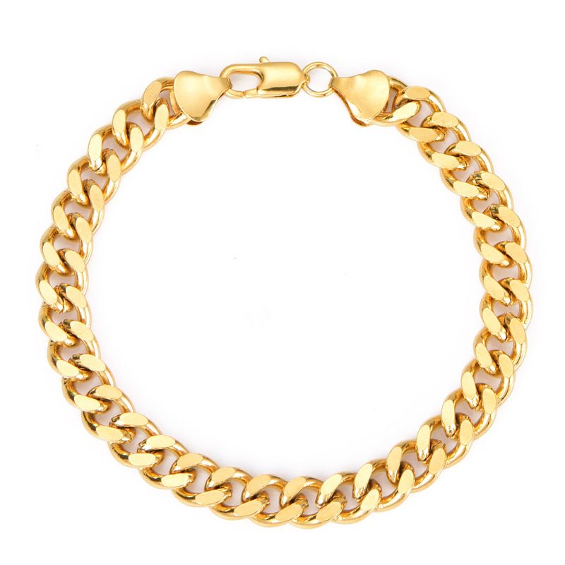 Cuban Chain Gold-Plated Fashion Jewelry Figaro Bracelet For Men_voghion.com