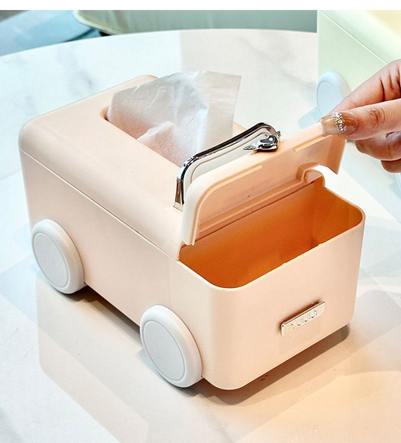 Creative Car Tissue Box Multifunctional Plastic Living Room Paper Box Desktop Decoration Storage Box And Phone Bracket For Home_voghion.com